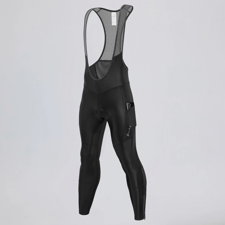 Men’s Winter Fleece Cycling Bib Tights With Side Pockets