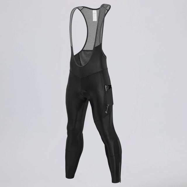 Men’s Winter Fleece Cycling Bib Tights With Side Pockets