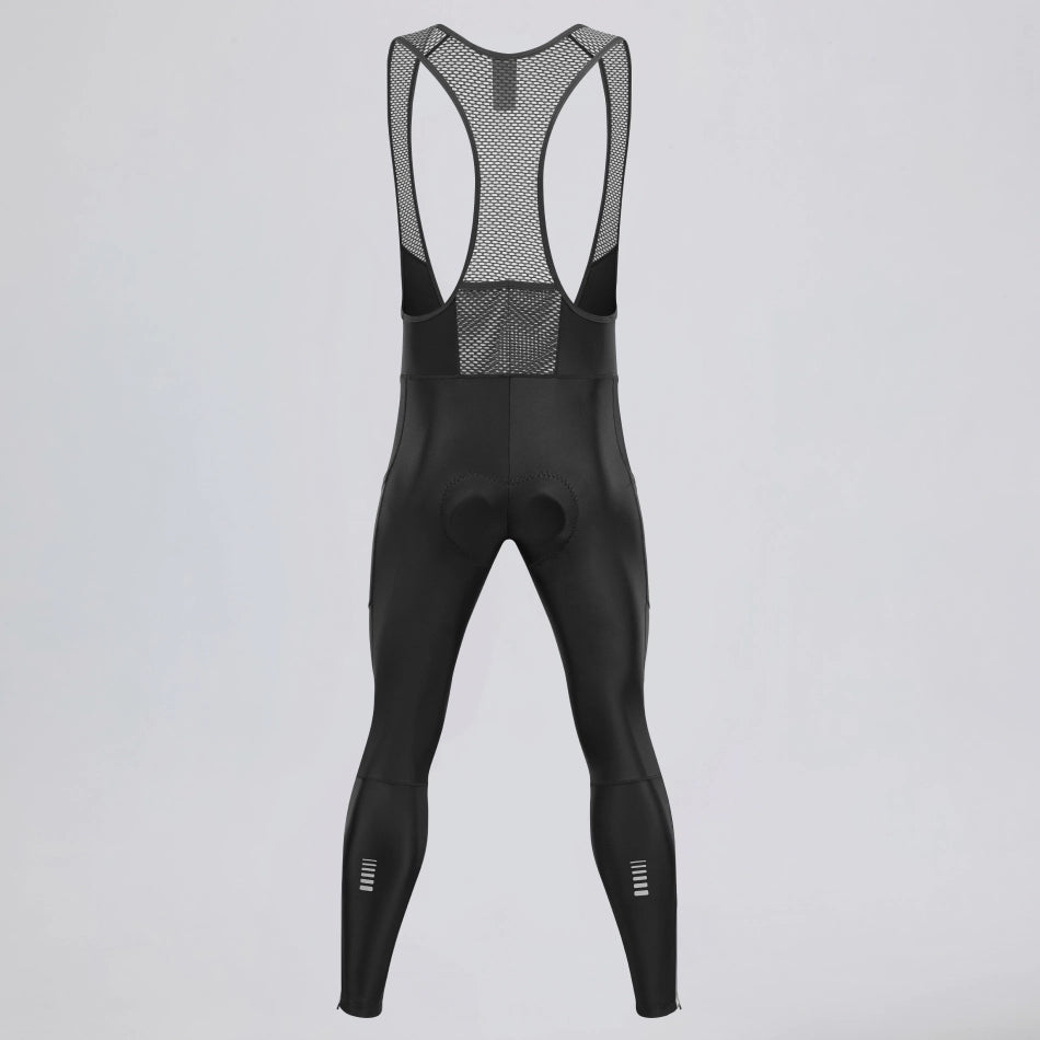 Men’s Winter Fleece Cycling Bib Tights With Side Pockets