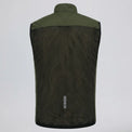 Back view of Przewalski men’s olive green cycling vest with large breathable mesh panel