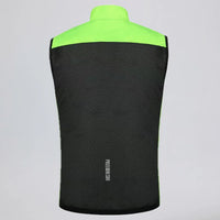 Back view of Przewalski men’s neon green cycling vest with full breathable black mesh panel