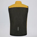 Back view of Przewalski men’s yellow cycling vest with full black breathable mesh panel