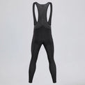 Back view of black men's winter thermal road cycling bib tights.