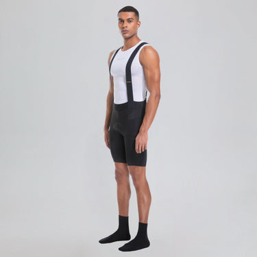Side view of men's MTB racing bib shorts, perfect for off-road adventures