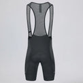 Back view of black men's gravel endurance bib shorts.