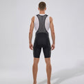 Men’s MTB Racing Bib Shorts PRO rear view showing mesh back panel, wide straps, and compression fit