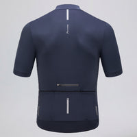 Przewalski men's short sleeve cycling jersey back view with rear pockets and visibility details