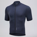 Przewalski men's navy cycling jersey angled side view with close-fit short sleeve design