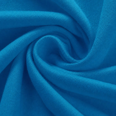 Close-up of soft blue thermal fleece fabric for men's cycling jacket
